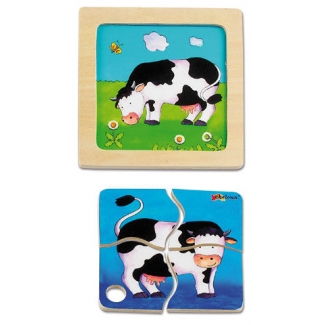 Koe - Eenvoudige maar leerzame Kwaliteit Puzzel van Chelona, vanaf 12 mnd.