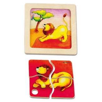 Leeuw - Eenvoudige maar leerzame Kwaliteit Puzzel van Chelona, vanaf 12 mnd.