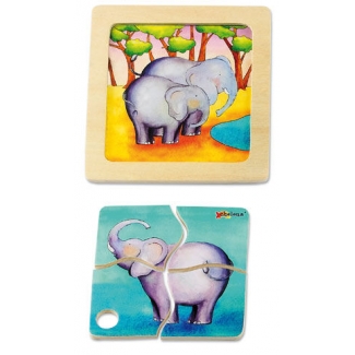 Olifant - Eenvoudige maar leerzame Kwaliteit Puzzel van Chelona, vanaf 12 mnd.