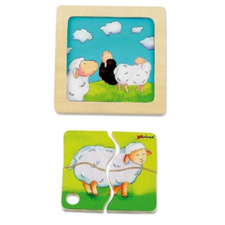Schaap - Eenvoudige maar leerzame Kwaliteit Puzzel van Chelona, vanaf 12 mnd.