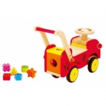 Grote houten duw auto met insteek vormen