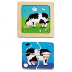 Koe - Eenvoudige maar leerzame Kwaliteit Puzzel van Chelona, vanaf 12 mnd.