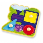 Lokomotief - Houten knop puzzel