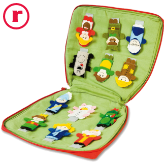   Voordeelset vingerpoppen in een handige tas