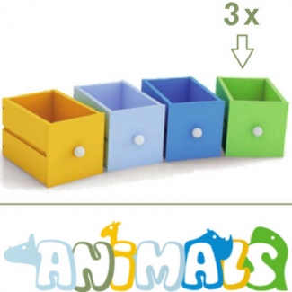  3 groene houten tbv Olifant - Animals kinderopvang meubilair