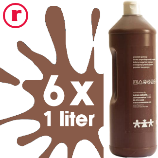 Plakkaatverf Bruin AANBIEDING - 6x 1 liter (schoolverf)