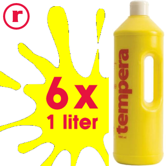 Plakkaatverf Geel AANBIEDING - 6x 1 liter (schoolverf)