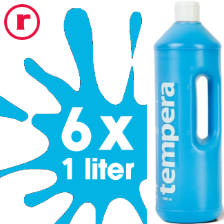 Plakkaatverf Licht blauw AANBIEDING - 6x 1 liter (schoolverf)