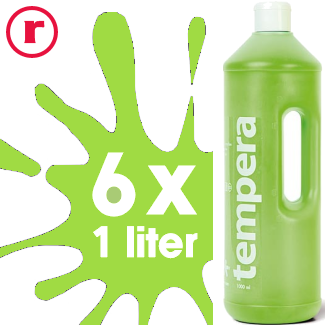 Plakkaatverf Licht groen AANBIEDING - 6x 1 liter (schoolverf)