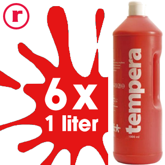 Plakkaatverf Rood AANBIEDING - 6x 1 liter (schoolverf)