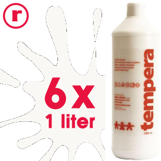 Plakkaatverf Wit AANBIEDING - 6x 1 liter (schoolverf)