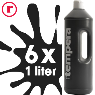 Plakkaatverf Zwart AANBIEDING - 6x 1 liter (schoolverf)