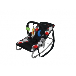  Wipstoeltje, kleur wit met balletjes