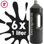 Plakkaatverf Zwart AANBIEDING - 6x 1 liter (schoolverf)