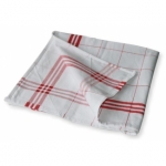 Theedoek, kleur wit met rood