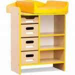   Aankleedmeubel voor aan de wand compleet met aankleedkussen en bijbehorende kast