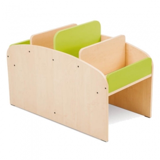   Biblio grote boekenbak met afgeronde foam poefjes