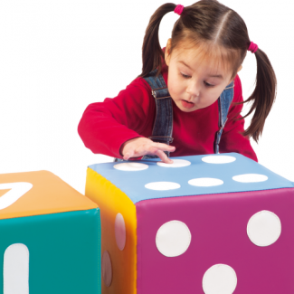 Foam dobbelsteen met "dots"