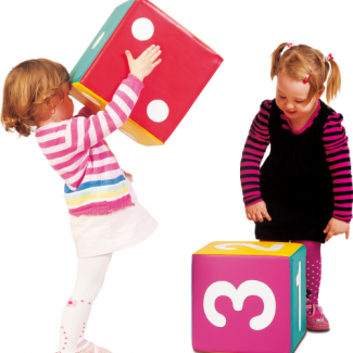 Foam dobbelsteen met "nummers"