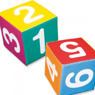 Foam dobbelsteen met "nummers"