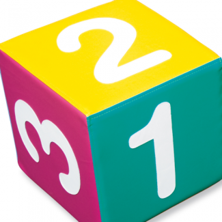 Foam dobbelsteen met "nummers"