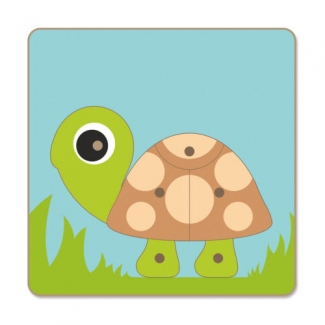Schildpadje - RYBKA knoppuzzel voor jonge kinderen (modern ontwerp)