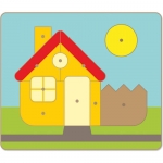 Huisje - RYBKA knoppuzzel voor jonge kinderen (modern ontwerp)