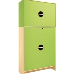  Modern hoge kast - Groen - Met 2 sets deuren (1 met slot) 