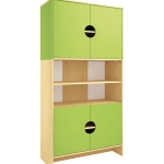  Modern hoge kast - Groen - Met 2 sets deuren 