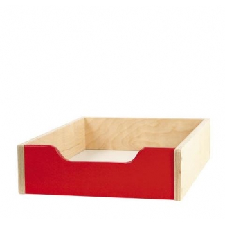 Classic lage houten lade - rood