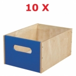 Classic hoge houten lade - blauw  x 10