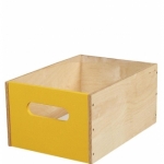 Classic hoge houten lade - geel