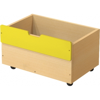 Classic kist op wielen - geel - M