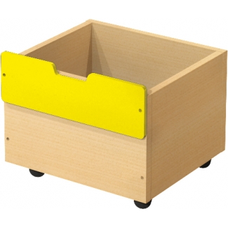 Classic kist op wielen - geel - S