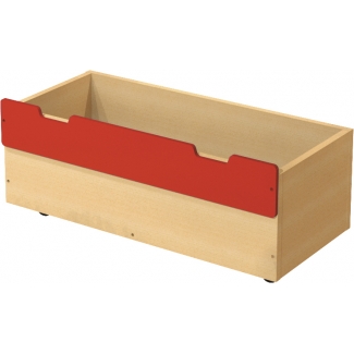 Classic kist op wielen - rood - L