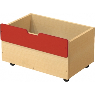 Classic kist op wielen - rood - M