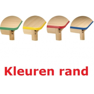 Rechthoekige lage tafel met een gele rand