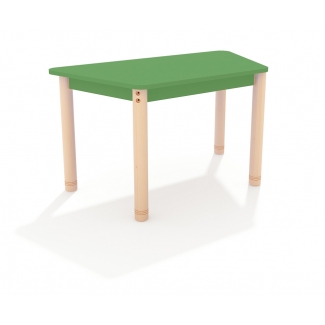 Trapezium lage tafel met een groen blad
