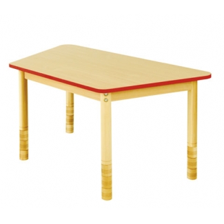 Trapezium lage tafel met een rode rand