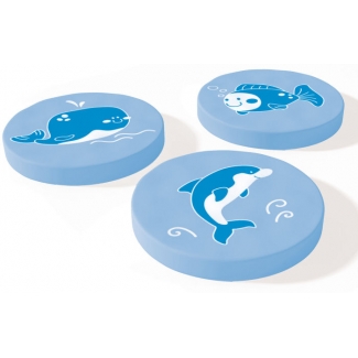 Ronde foam poefjes Vissen