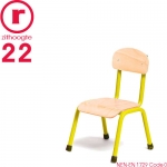 22cm lage, gele, stapelbare stoel met een stalen frame