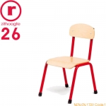 26cm lage, rode, stapelbare stoel met een stalen frame