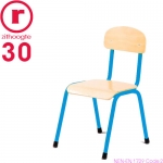 34cm lage, blauwe, stapelbare stoel met een stalen frame