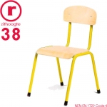 38cm lage, gele, stapelbare stoel met een stalen frame