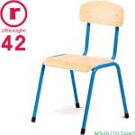 42cm lage, blauwe, stapelbare stoel met een stalen frame