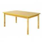 Rechthoekige lage tafel met een gele rand