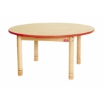 Ronde lage tafel met een rode rand