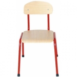 42cm lage, rode, stapelbare stoel met een stalen frame