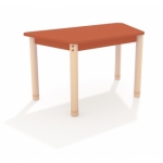 Trapezium lage tafel met een rood blad