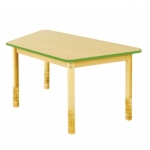 Trapezium lage tafel met een groene rand